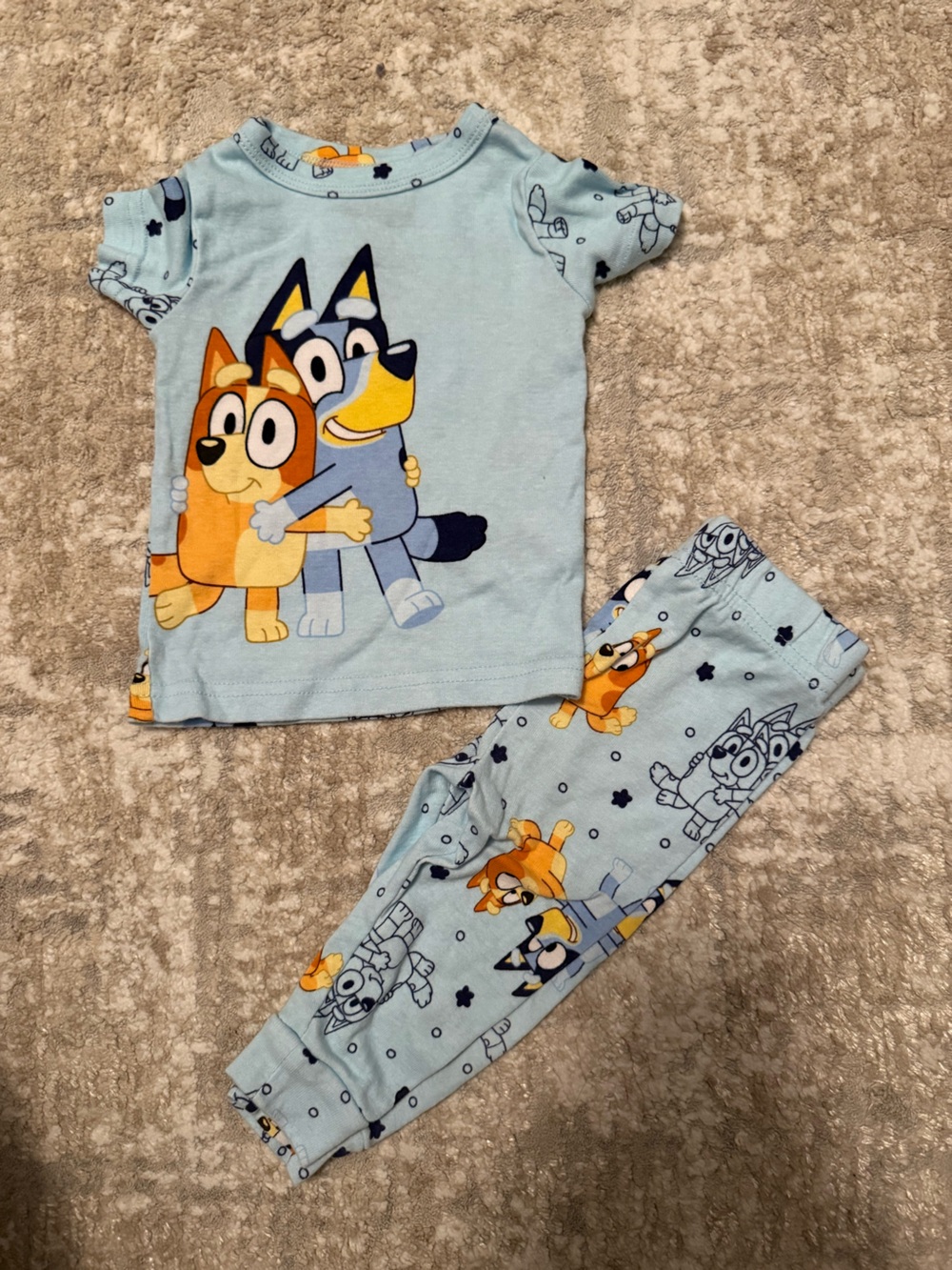Blue Kids Pajama Set with Cartoon print size 12M
